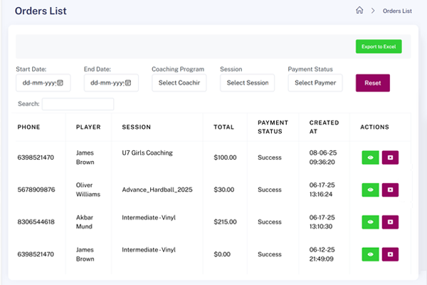 Program Management Interface Screenshots