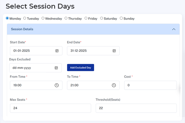 Program Management Interface Screenshots